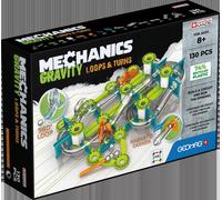 Geomag - Mechanics Gravity Loops & Turns - Educational and Creative Game for Children - Magnetic Building Blocks, Circuit with Magnetic Blocks, Recycled Plastic - Set of 130 Pieces
