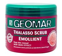 GEOMAR Emollientes Thalasso Scrub, Deep Renewal of the Skin, New Skin Effect, with Sea Salt, Strawberries and Dead Sea Trace Elements, Made in Italy, 600 g