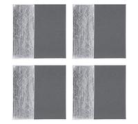 Geome Dipped Coasters, Square, Leather Effect/Grey & Silver, Set of 4