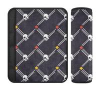 Geometric 1 Eye Skull Black 2 pcs carseat Strap Pads Release Stress to Your Neck and Shoulders for Truck Protector para cinturón de carro