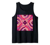 Geometric Abstract Circles and Squares Pink Purple Pattern Tank Top