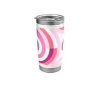 Geometric Abstract Circles Light Pink and White Pattern Stainless Steel Insulated Tumbler