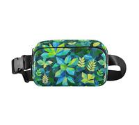Geometric Abstract Leaf Summer Fashion Fanny Pack Waist Bag for Women Men Small Cross Body Bag Belt Pack with Adjustable Strap for Travel Vacation Running