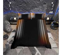 Geometric Abstract Ombre Bedding Set Men Adults Teens Orange Yellow And Grey Black Striped Duvet Cover Kids Boys Girls Modern Comforter Cover Bedroom Collection 3Pcs King Size Boys