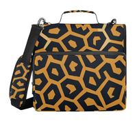 Geometric Abstract Seamless Leopard Print Wallpaper 3.5cm, 3 Rings Organizer Shoulder Strap School Capacity Organizer School Organizer