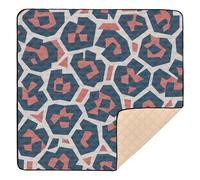 Geometric_Abstract Style Leopard Print Wallpaper Large Sturdy Baby Play Mat for Indoor Outdoor Water Resistant Padded Baby Mat for Baby Kids Toddlers Infants, 50'' x 50''