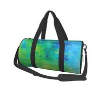 Geometric Abstract Triangles Travel Duffel Bag for Women Men,Print Polyester Tote Round Luggage Bag with Shoulder Strap