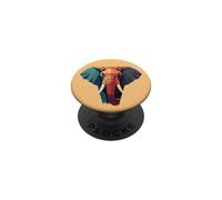 Geometric African Elephant Low Poly Head PopSockets Adhesive PopGrip