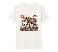 Geometric African Elephant Savanna Art Premium T-Shirt