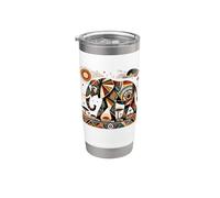 Geometric African Elephant Savanna Art Stainless Steel Insulated Tumbler