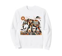 Geometric African Elephant Savanna Art Sweatshirt