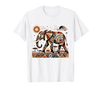 Geometric African Elephant Savanna Art T-Shirt