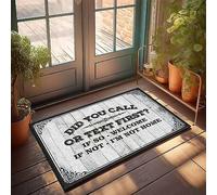 Geometric Area Fluffy Bedroom Mat Did You Call Or Text First - Stays | Aesthetic/Thin Door Mat Inside Entry - Home Bar Accessories & Grip Door(65X90CM)