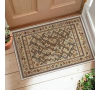 Geometric Area Rug, Modern Contemporary Diamond Line None Beige Low Pile Doormat Accents Rug Fade Resistant Bathroom Entryway Kitchen Bedside Decor 2' X 3'
