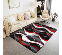 Geometric Area Rug White Red Black Grey Lines Rugs for Living Room Bedroom Modern Abstract Art Decorative Rug 150 * 200cm