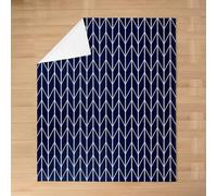 Geometric Arrow Rhombus Kids Flannel Blanket,Geometry Stripe Line Patchwork Bed Blanket,Modern Simple Girls Boys Sofa Decor,Dark Blue Fuzzy Blanket,Baby Size (30 x 39 Inches)
