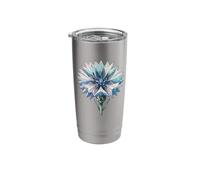 Geometric Art Bachelor's Button Flowers Stainless Steel Insulated Tumbler