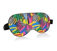 Geometric Art Colorful Travel Essential Sleeping Eye Cover with Elastic Adjustable Band Blackout Reusable Sleep Eye Cover Public Transportation