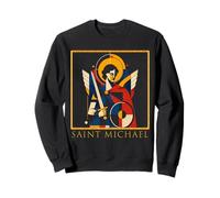 Geometric Art Deco Saint Michael Sacred Modernist Icon Sweatshirt
