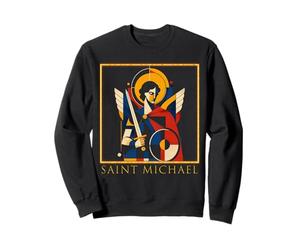Geometric Art Deco Saint Michael Sacred Modernist Icon Sweatshirt