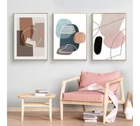 Geometric Art Pictures, Abstract Minimalist Poster Set, Modern Colour Block, Boho Decoration for Living Room, Bedroom, Without Frame (B, 40 x 60 cm**3)