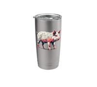 Geometric Art Pig Farmer Pigs Farm Stainless Steel Insulated Tumbler