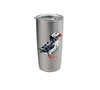 Geometric Art Puffin Bird Sea Parrot Stainless Steel Insulated Tumbler