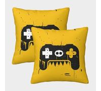Geometric Art Throw Pillow Cover Soft Set of 2 Square Black Game Controller Throw Pillow for Sofa Living Room Garden Outdoor Home Decor 45x45cm