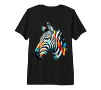 Geometric Art Zebra Lover Stuff Mosaic Zebra Premium T-Shirt