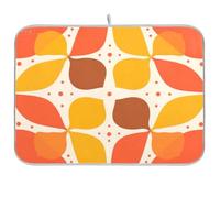 Geometric Autumn Golden Orange Reusable Dish mat 18x24 Rectangle Large Dish Drainer with mat Decorative Home Decor Essentials