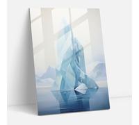 Geometric Balance Glass Print - Iceberg, Glass Art, Geometric Design, Home Decoration, 12" x 18"