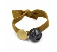 Geometric Bead Hair Tie, Yellow | Handmade Construction, Geometric Hair Accessory, Daily Hair Wear, For Hair Stylists