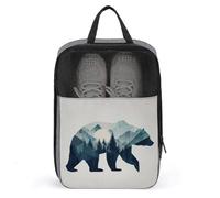 Geometric Bear Landscape Shoe Bag for Travel Daily Use Anti-dust Storage Carrier Golf Shoe Pouch