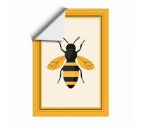 Geometric Bee Minimalist Unframed Wall Art Print A2 (59.4×42cm), Wall Decor for Living Room, Bedroom, Office & Home, Art Gift