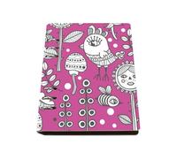 Geometric Birds and Floral Notebook A5, Pu Leather A5 Notebooks, Lined Paper Ring Binder Notebook 180Pages/90Sheets, Note Book for Note Taking, Exercise Books for Work, College Supplies Journal Diary