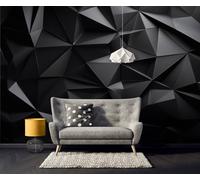 GEOMETRIC BLACK 3D Photo Wallpaper Wall Mural Modern Bedroom Living Room 106