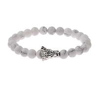 Geometric Black Volcanic Stone Bracelet For Men, White Pine Beads, Stretchy Alloy Mens Fashion Accessory(White pine faucet)