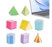 Geometric Bodies 8 Pieces Educational Removable Learning Material Math Maniplation Material Pattern Blocks for Elementary School, Home Teaching and Early Childhood Teaching
