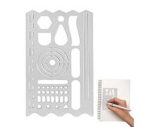 Geometric Bookmark Stencil - Stainless Steel Shape Ruler - For Students Measuring and Tracing Guide School Adult Artist Architect
