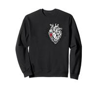 Geometric Broken Heart Dark Abstract Polygon Design Sweatshirt