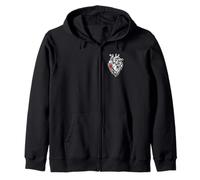 Geometric Broken Heart Dark Abstract Polygon Design Zip Hoodie
