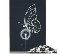 Geometric Butterfly on Dandelion Jigsaw Puzzles for Adults 1000 Puzzles for Adults 1000 Pieces Puzzle 1000 Pieces Jigsaw Puzzles for Gifts 1000pcs (75x50cm)