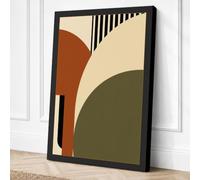 Geometric Calm Mid-Century Canvas Wall Art Print 24x16 Inch (61 x 41 cm)