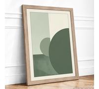 Geometric Calm Minimalist Framed Wall Art Print A1 (84.1×59.4cm) Oak, Wall Decor for Living Room, Bedroom, Office & Home, Ready to Hang, Art Gift