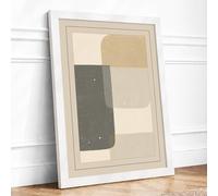 Geometric Calm Minimalist Framed Wall Art Print A1 (84.1×59.4cm) White, Wall Decor for Living Room, Bedroom, Office & Home, Ready to Hang, Art Gift