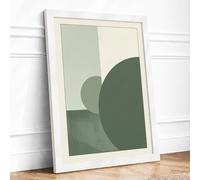 Geometric Calm Minimalist Framed Wall Art Print A1 (84.1×59.4cm) White, Wall Decor for Living Room, Bedroom, Office & Home, Ready to Hang, Art Gift