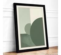 Geometric Calm Minimalist Framed Wall Art Print A4 (29.7×21cm) Black, Wall Decor for Living Room, Bedroom, Office & Home, Ready to Hang, Art Gift