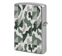 Geometric Camo Print Metal Lighter Cover Case, Vintage Cool Lighter Housing Funny Lighters Sleeve for Zippo Men Dad Husband Gift Collect