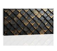 Geometric Canvas Wall Art Prints 140L x 70W cm, Framed Vintage Animal Print Dragon Stripes Pictures for Bedroom, Bathroom & Living Room, Waterproof Home Black Wall Artwork Decor for Yoga Office
