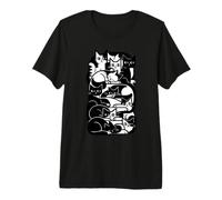 Geometric Cat Abstract Feline Retro Modern Art Premium T-Shirt